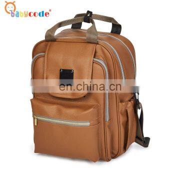 factory wholesale waterproof PU leather mommy diaper shoulder bag