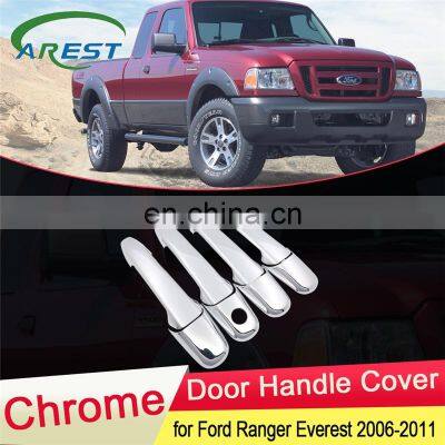 for Ford Ranger Everest 2006 2007 2008 2009 2010 2011 Luxurious Chrome Door Handle Cover Exterior Trim Car Stickers Accessories