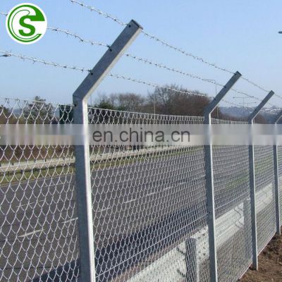 Africa farm used Galvanized chain link fencing with barbed wire on top