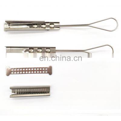 FTTH drop stainless steel flat Cable Clamp Fiber Optic Cable tension Clamp