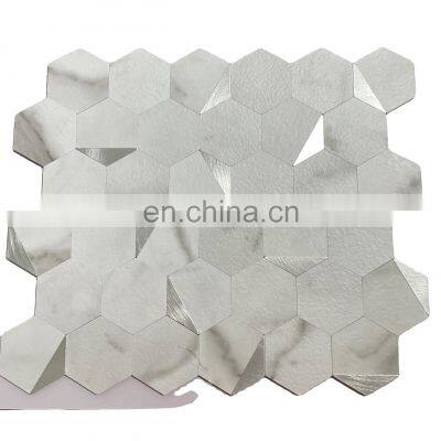 Peel and Stick Mosaics Light Weight Ceiling Tile Sticker Self-Adhesive Aluminum Plastic Mosaic Wall Tile