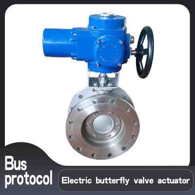 Flange type electric butterfly valve actuator  DN100  Aluminum alloy electric actuator