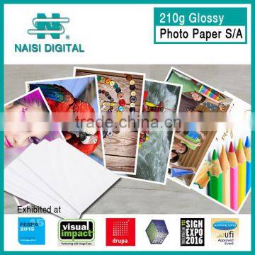 210g pe coated sticker glossy photo paper roll with self adhesive