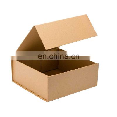 Wholesale brown natural kraft material cardboard paper magnetic hamper packaging gift box