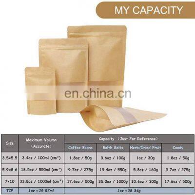 Stand up Snack Food Tea Packaging Kraft Paper Bag With Window photo-5