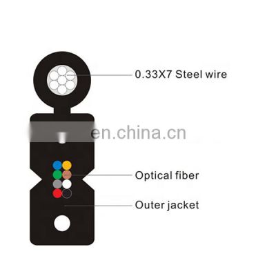 1 2 4 8 12core with messengeri wire self support steel FRP LSZH FTTH fiber drop cables