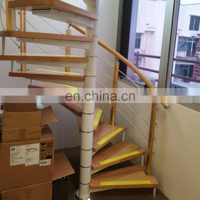 Modern wooden tread Staircase indoor stairs balustrades & handrails spiral staircase