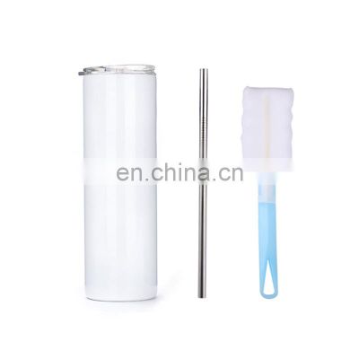 2021 New Fashion Sublimation Blanks 20oz Metal Stainless Steel Tumbler Set With Straw Brush And Cup Membrane