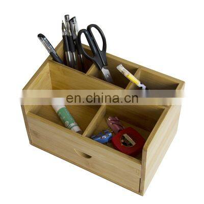 New Product Multi-function Organic Bamboo Desktop Organizer