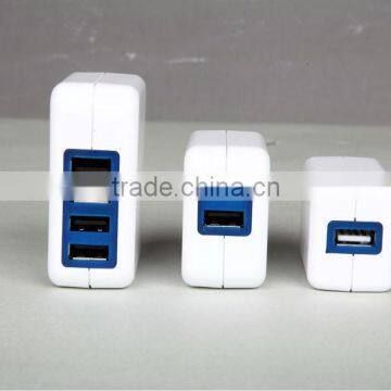 2014 New Product USB Travel Charger With White Shell 4 Port Blue USB Connector photo-2