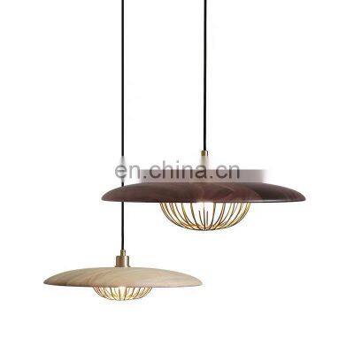 Wooden LED Pendant Light Log Simple Generous Ceiling Hanging Lamp for Cafes Dining Bedroom Chandelier