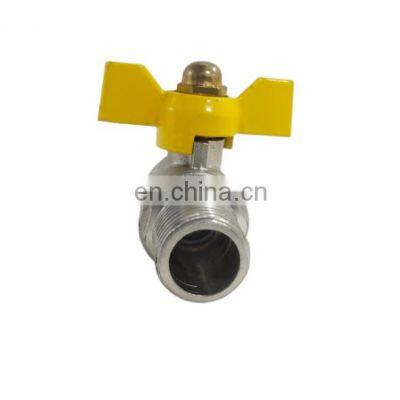 2022 High Quality Custom Butterfly Handle Male Thread Brass Gas Valve For Water