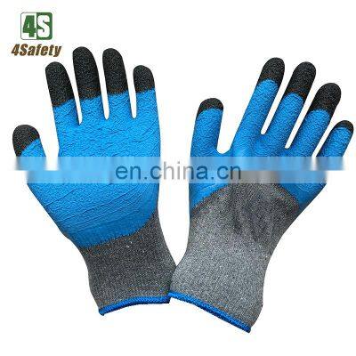 4SAFETY Foam Crinkled Latex Coated Working Gloves With Strong Finger