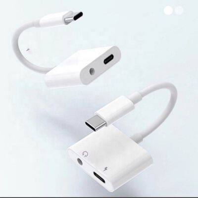 2in1 Dual Premium Digital Type C Headphone Audio Adapter With 3.5mm Jack and Charging Port Earphone Splitter Adapter Converter photo-5