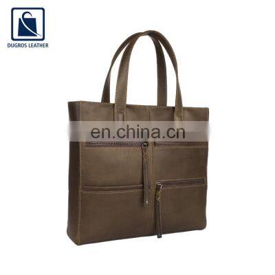 Indian Manufacturer of Premium Quality Hot Selling Zipper Closure Type Women Genuine Leather Handbag for Bulk Purchase