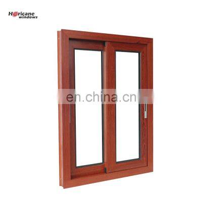 NFRC AS2047 Standard custom Wooden color aluminium sliding window