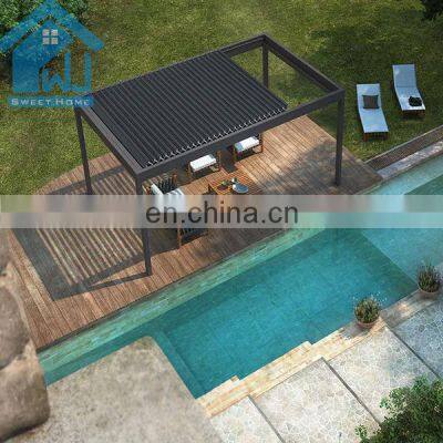 Flat Gazebo Outdoor Patio Roofing Design Motorised Aluminium Pergola