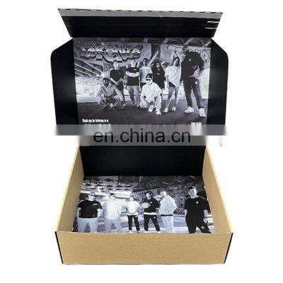 Custom Black Corrugated Seal Peel Off Self Seal Postal Zipper Mailing Kraft Mailer Boxes Adhesive Tear Strips Shipping Boxes