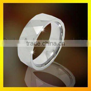 cheap white tungsten carbide facet ring for women