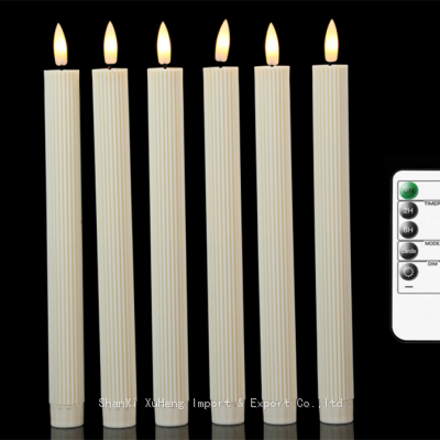 Wholesale 10 inches Set of 6 Pieces Led Window Candles Flameless Taper Candles With Remote Control For Wedding And Home Decoration