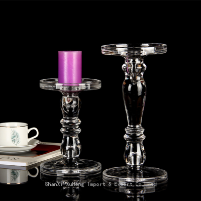 Factory Wholesale Clear 19 cm 27 cm 35 cm Tall Glass Crystal Candle Holder Table Candles Gifts photo-3