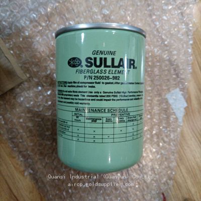 Manufacturer Sullair 250026-982 oil filter industrial screw air compressor spare parts high quality