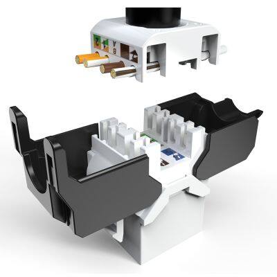 UTP Cat5e Cat6 Cat6a High Speed Termination Black White Keystone Jack photo-4