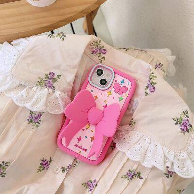 Cartoon Style Butterfly Knot For Phone Mobile Cover Cases in Soft Girly Mobile Case Covers With Holder 11 12 Pro 14 15 Pro Max photo-5