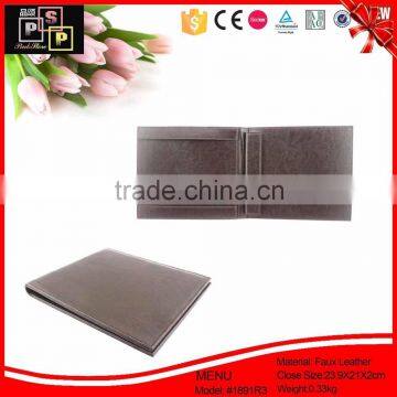 China Best Selling Custom Hotel Leather Waterproof Menu Book photo-4