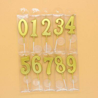 Individual Boxed Gold Number Candles 0-9, Bulk Decor for Dessert Table Parties