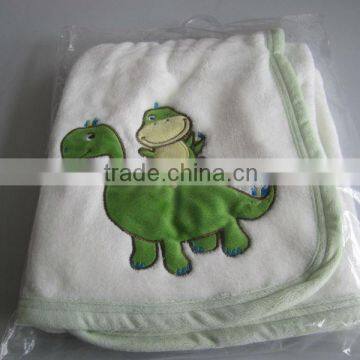 Embroider Coral Fleece Baby Blanket