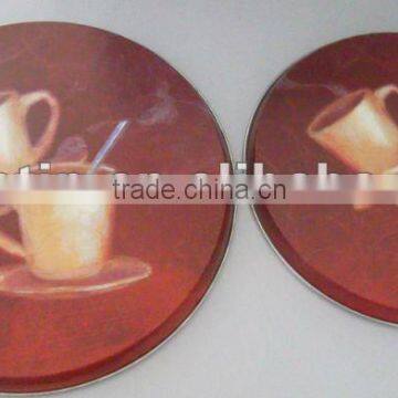 Round cup tin tray