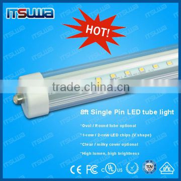 Updated OEM dlc 8 ft t8 led tube with single pin