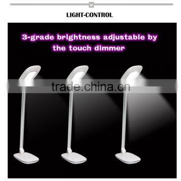 9W touch sensitive led table lamp with USB port, foldable high lumen table lamp