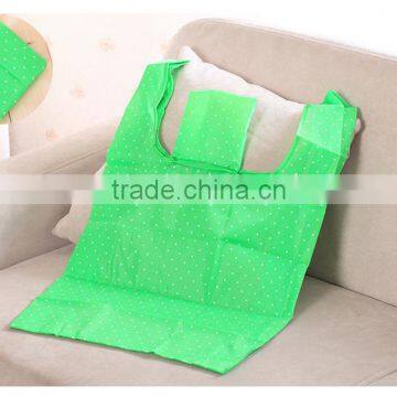 Korean dots polyester folding supermarket shopping bag