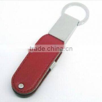 New gift giveaways idea Red real leather usb drive,OEM logo leather pendrive 1gb to 64gb, wholesale price usb stick