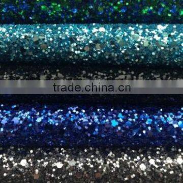 Modern design glitter fabric ,cheap glitter leather for walls and shoes