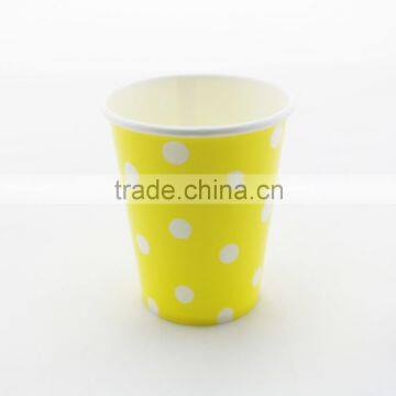 Round White Dot Birthday Party Wedding Yellow Paper Coffee Cup