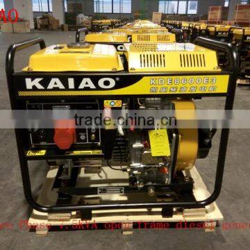 AC Three Phase 7.5 KVA key start open-frame diesel generator set (KDE8600E3)