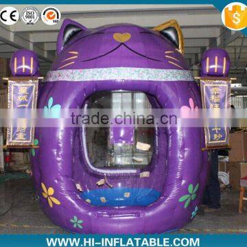 Customized promotional inflatable fortune cat cash booth inflatable fortune cat