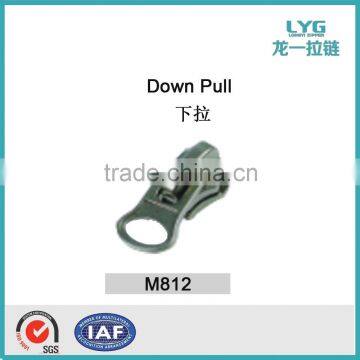 M812 down pull OEM manufactory metal zippper fashion slider garment