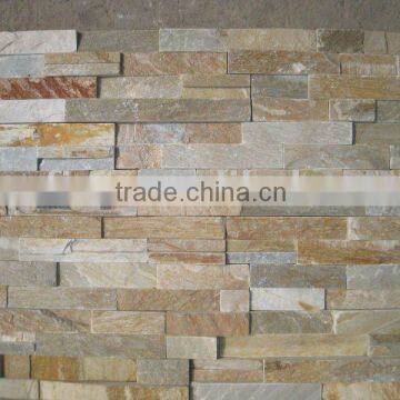P014 yellow quartzite stone wall panel