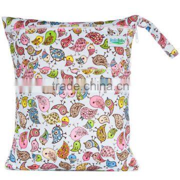 Two Pockets Printed Biaper Bag Washable Wetbag With Zipper photo-5