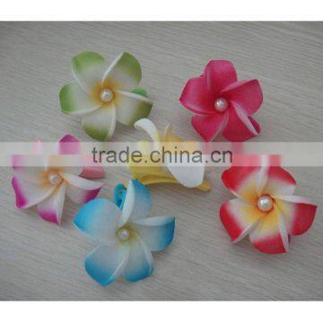 Hawaiian foam flower hair clips