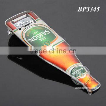 Vietnam Saigon Souvenirs Promotion Beer Bottle Shaped Printing Stainless Steel Metal Beer Opener Custom photo-5