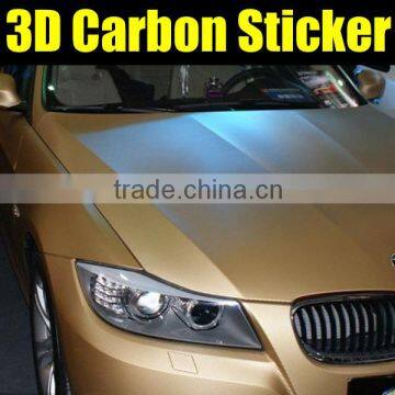 Vehicle Full Wraps 3D carbon fiber vinyl 1.52*30m air bubble free