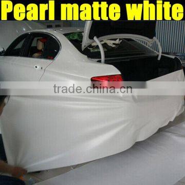 Wholesale high quality matt pearl wrap film white color for car body decoration 1.52*20m/Roll