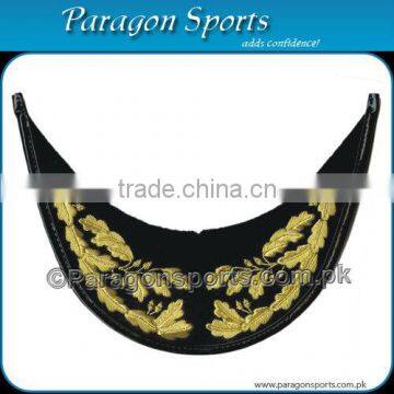 Gold Mylar Machine Embroidered Double Row Peak Visor For Military Peak Cap