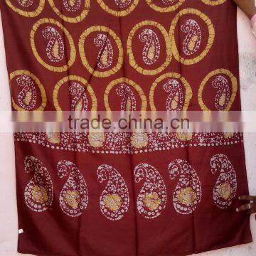 Hand block printed batik pure silk scarves Jaipur Sanganer wax print