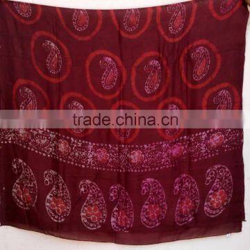 Hand block printed batik pure silk scarves Jaipur Sanganer wax print